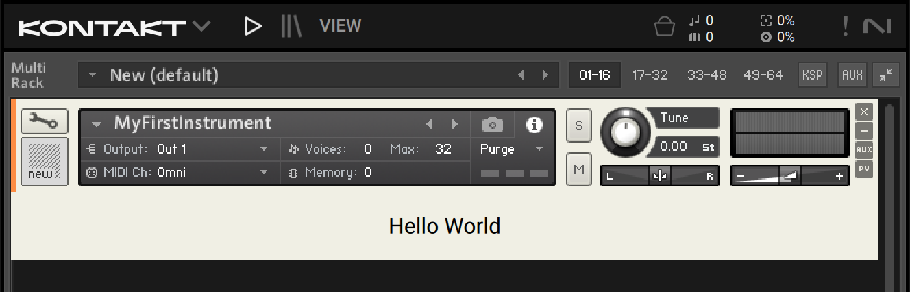 Komplete UI Instrument loaded