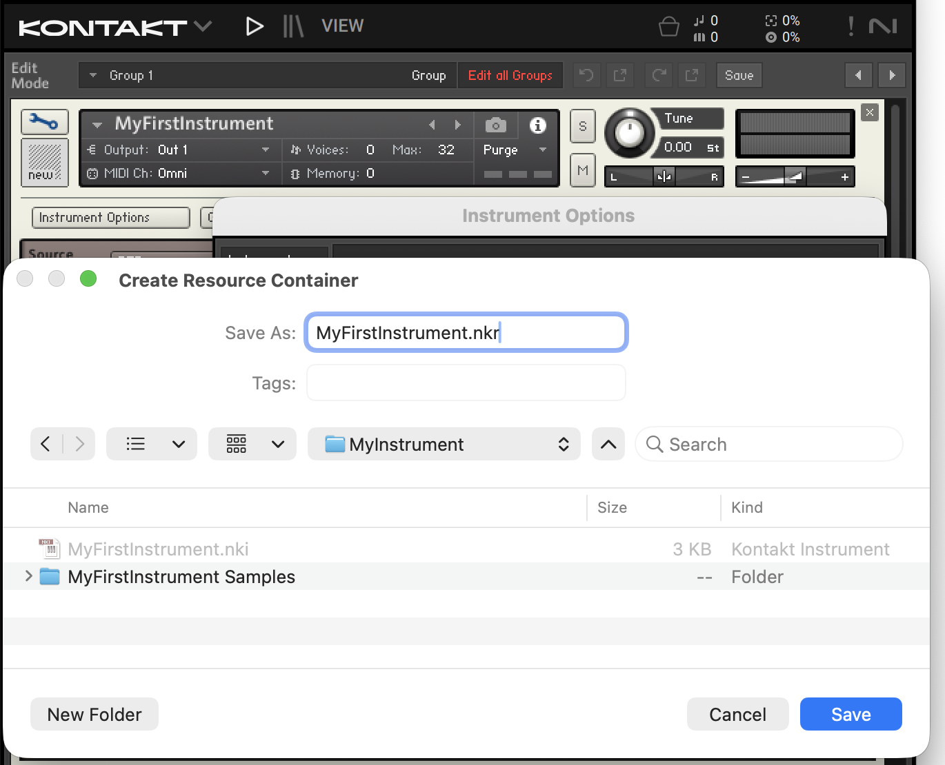 Resource Container Save